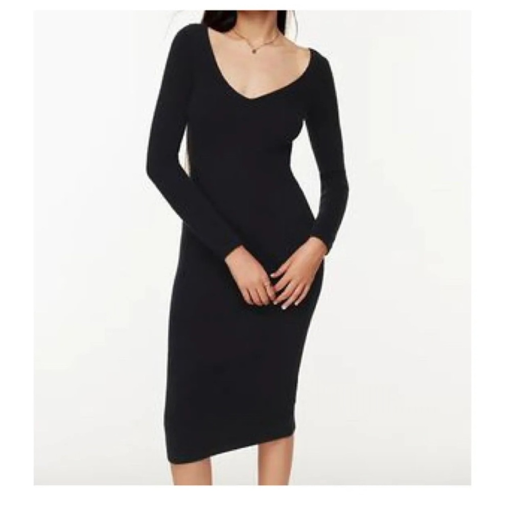 Wilfred Black V Neck Sweater Dress